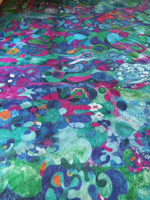 recycling Paillettenstoff Design "Zirkusfische"