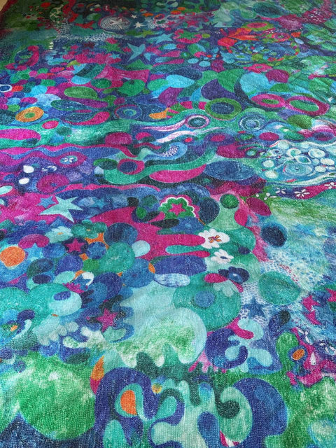 recycling Paillettenstoff Design "Zirkusfische"