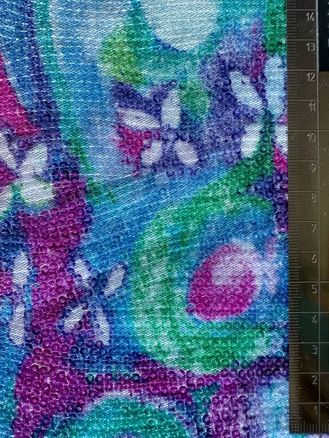 recycling Paillettenstoff Design "Zirkusfische"