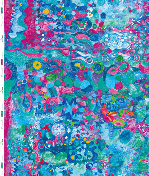 recycling Paillettenstoff Design "Zirkusfische"
